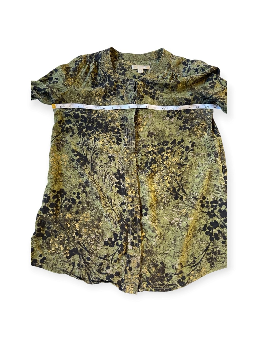 Banana Republic 100% Silk Floral Tunic Button Down Blouse Size 4 - Picture 4 of 11